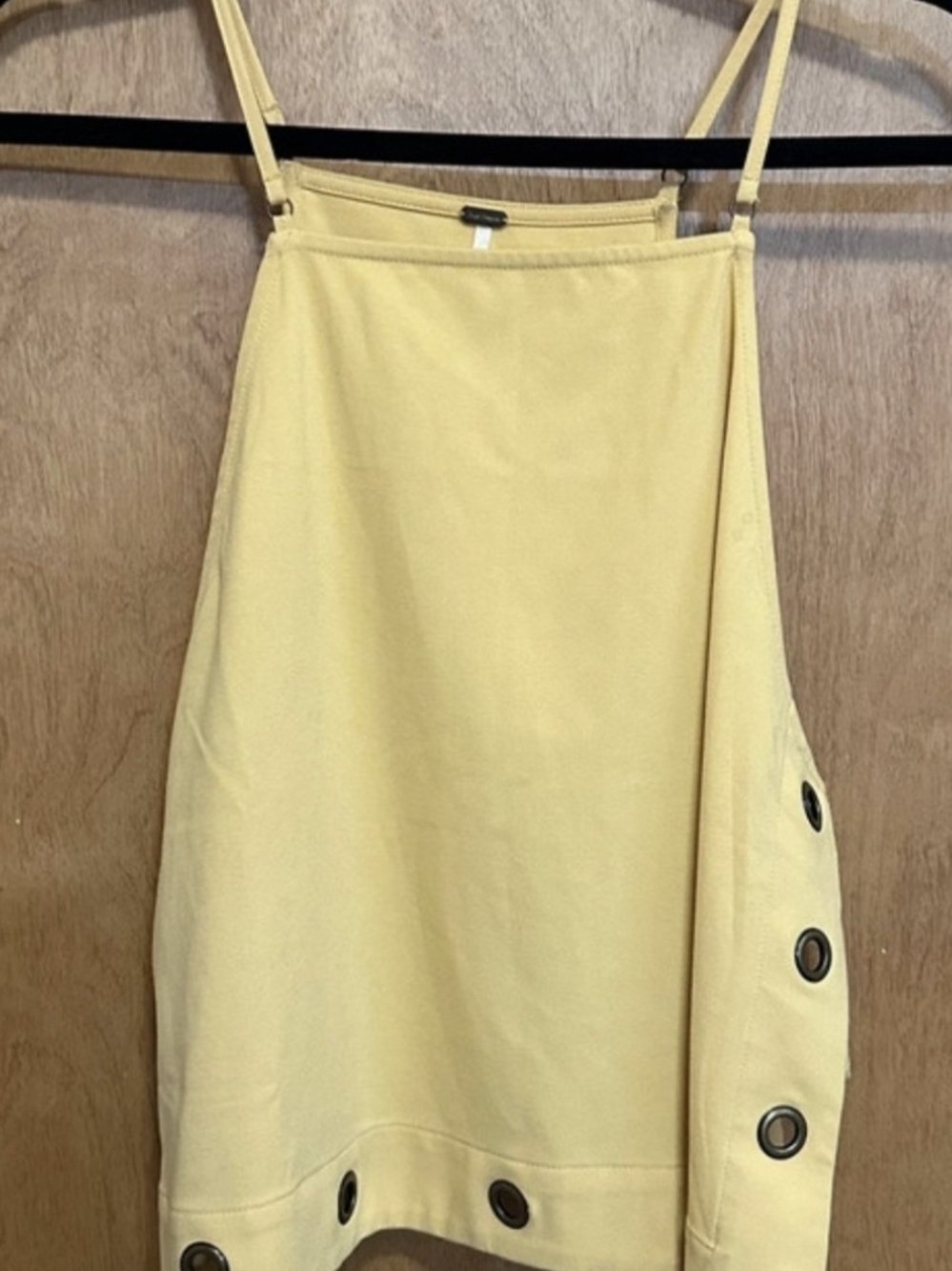 Free People Yellow A-Line Sundress with Grommet Detail